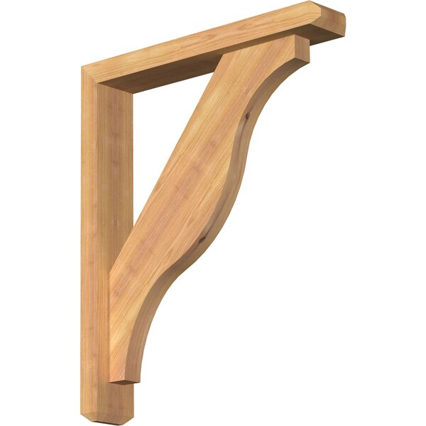 Ekena Millwork Funston Craftsman Smooth Bracket w/ Offset Brace, Western Red Cedar, 3 1/2"W x 20"D x 24"H BKT0402X20X24FST04SWR - main